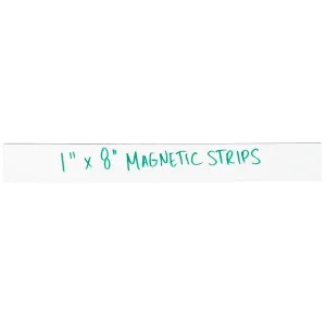 1 x 8" White Warehouse Labels - Magnetic Strips