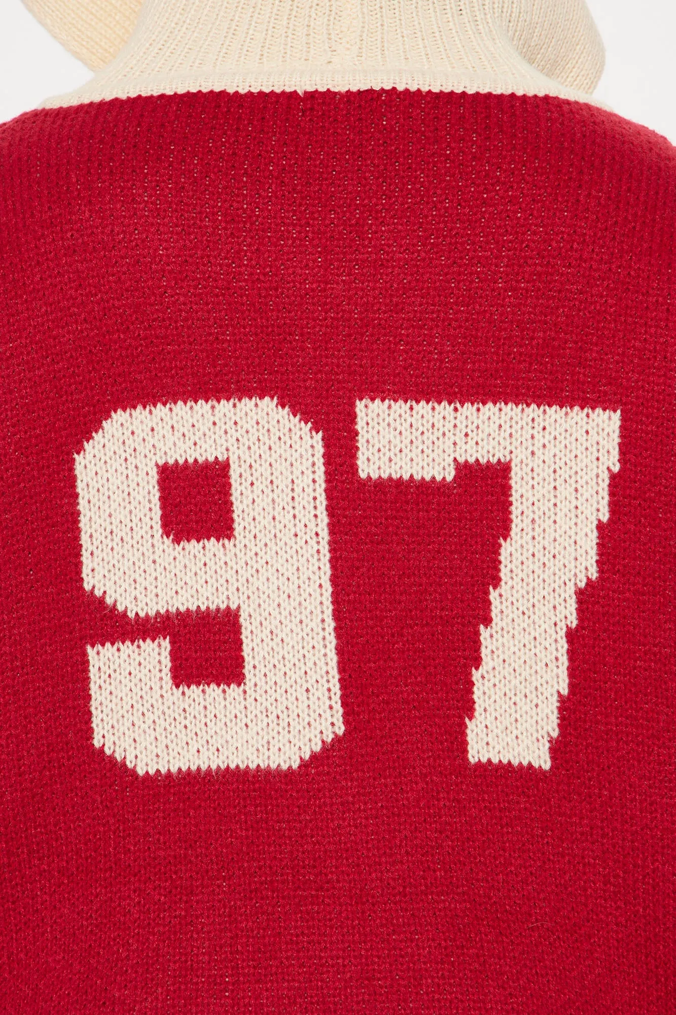 97 Varsity Front Zip Sweater - Red/combo