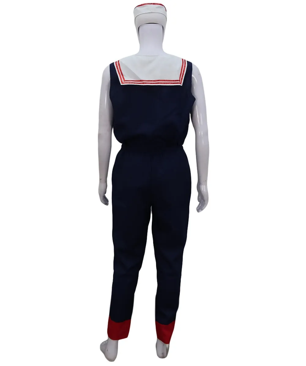 Adult Men's Retro Sailor Costume | Blue & Red Cosplay Costume