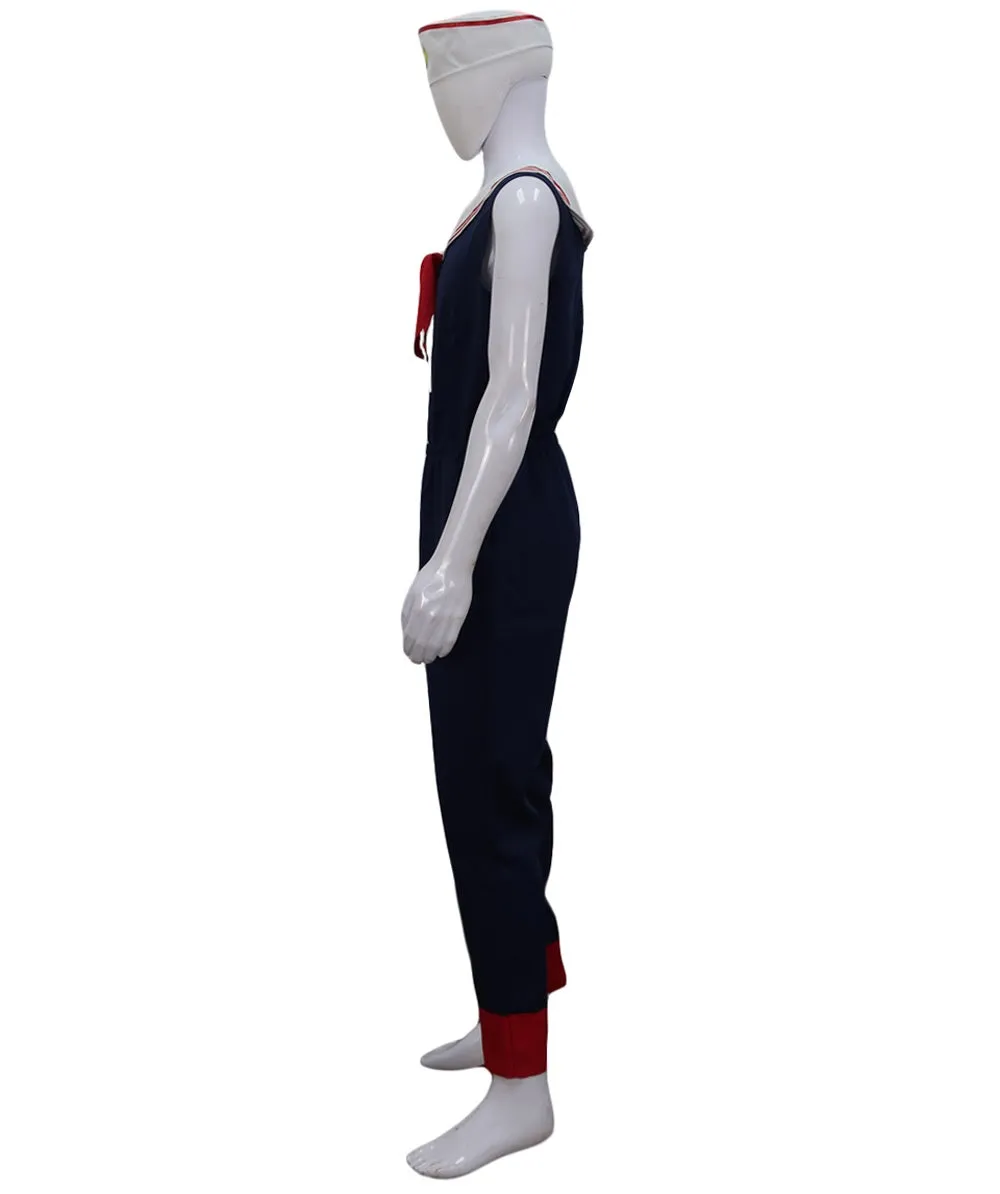 Adult Men's Retro Sailor Costume | Blue & Red Cosplay Costume