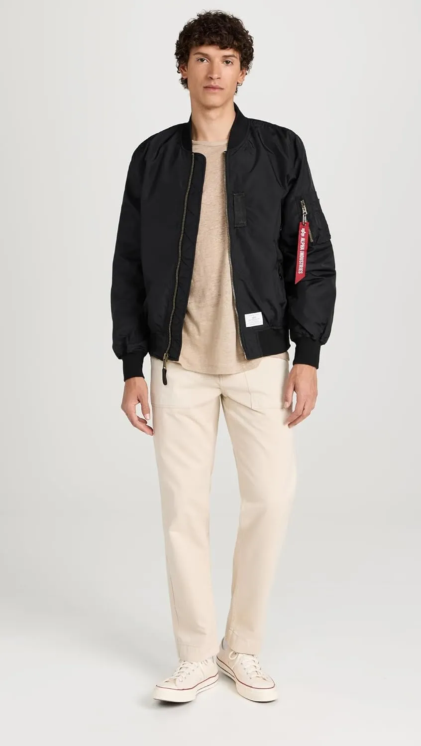 Alpha Industries Men's Ma-1 Skymaster Mid Length Zip Flight Jacket with Pockets