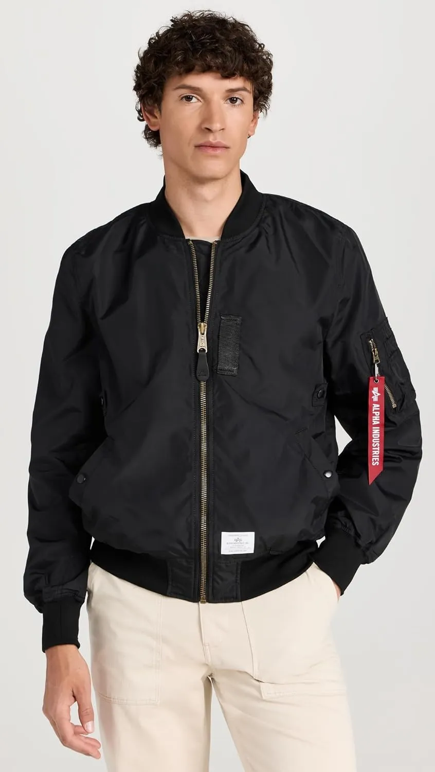 Alpha Industries Men's Ma-1 Skymaster Mid Length Zip Flight Jacket with Pockets