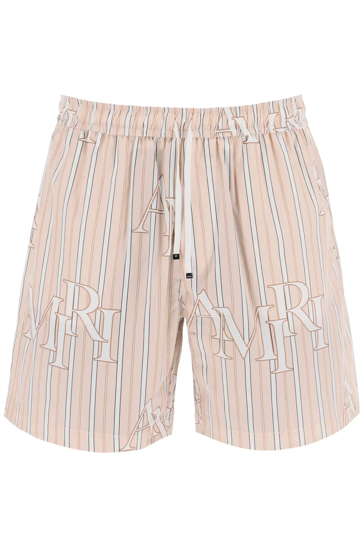 Amiri stripe technical poplin bermuda shorts with logo  "striped