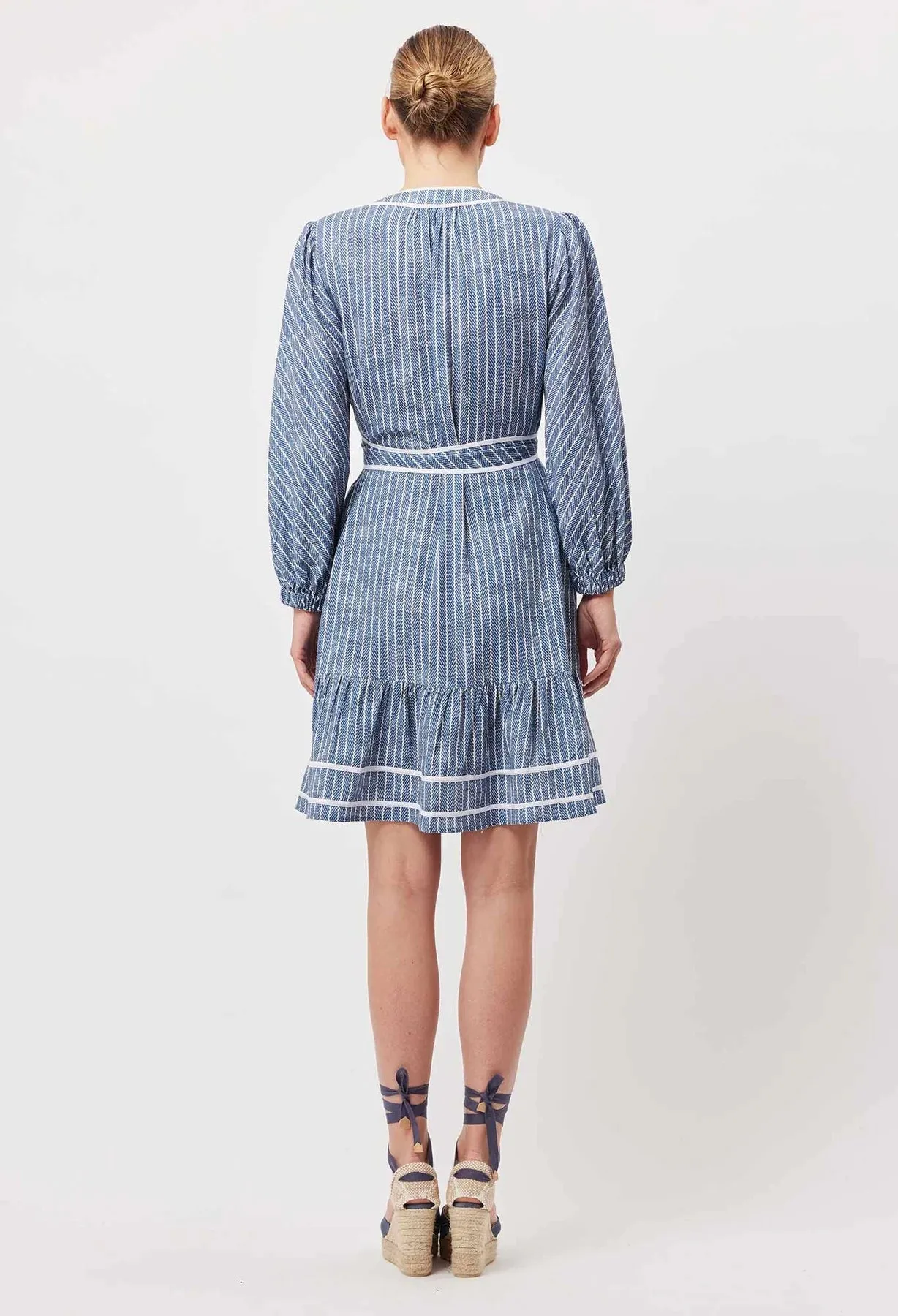ANTIGUA LINEN VISCOSE BABYDOLL DRESS | Del Mar Stripe