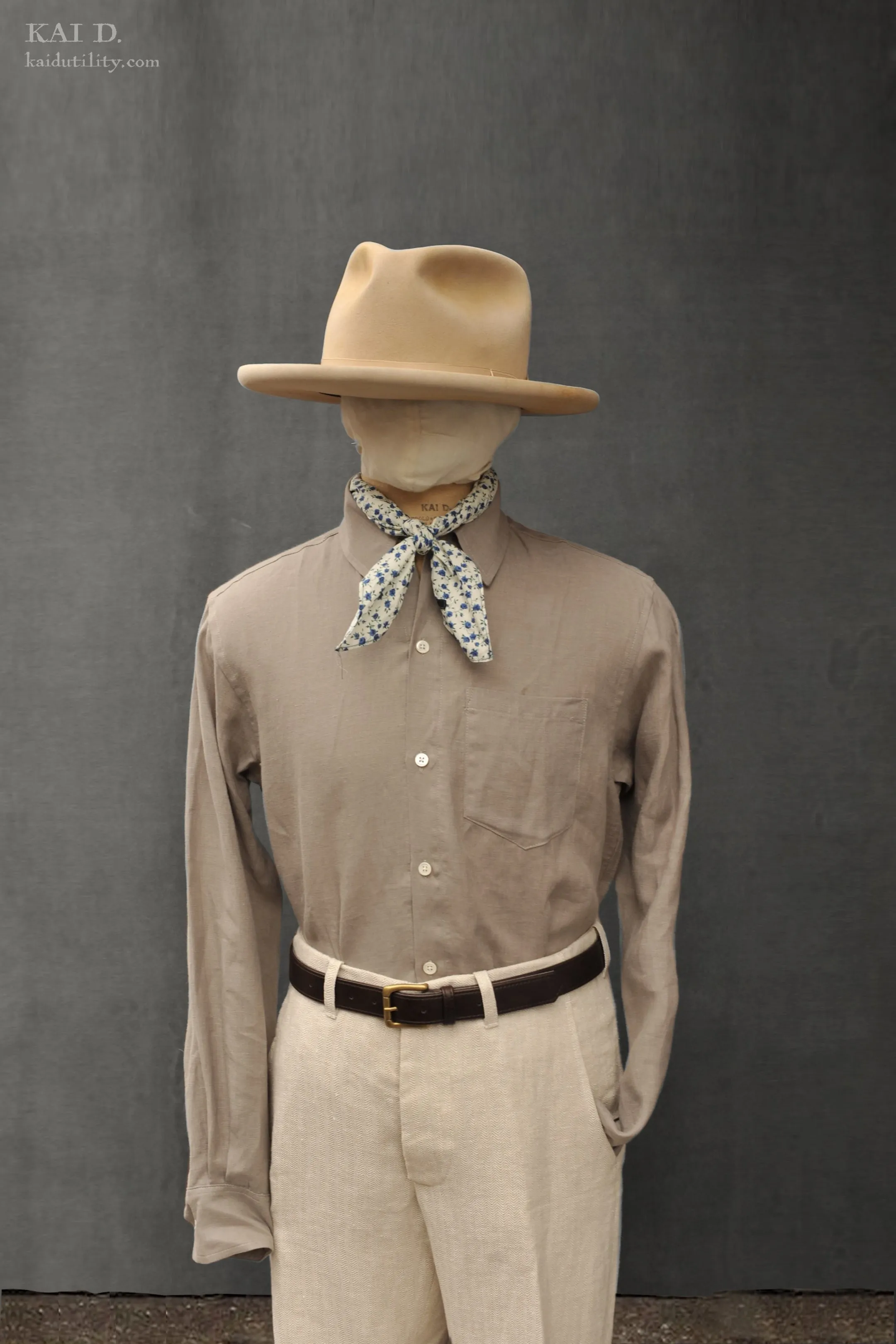 Belgian Linen Long Sleeve Shirt - Lava - M, L