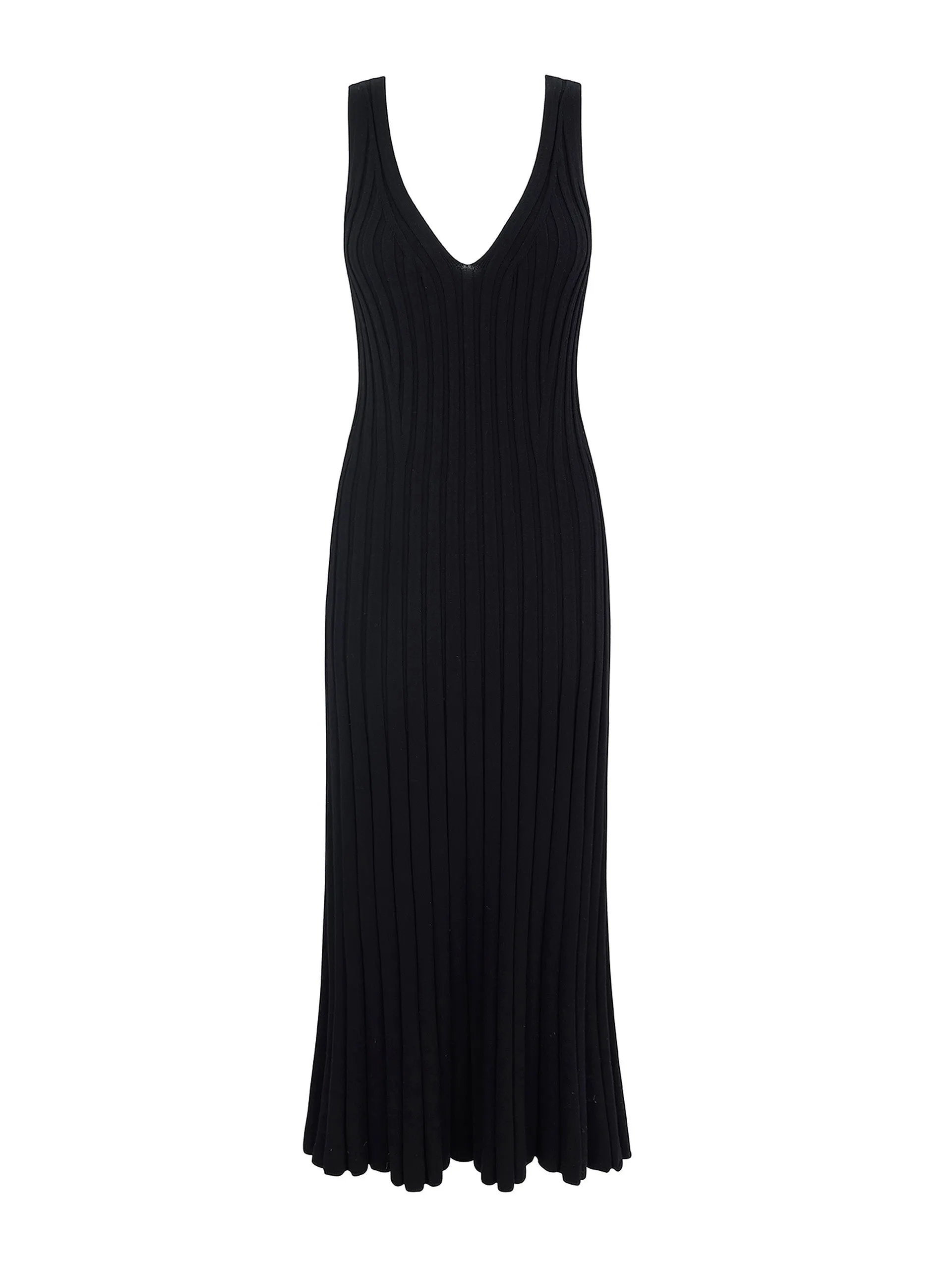 Black Mermaid v-neck knitted dress