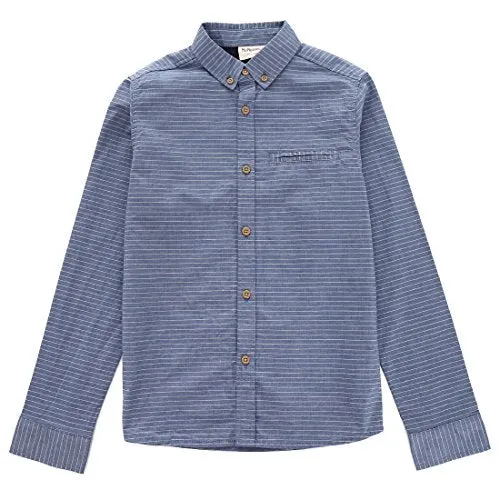 Boy Long Sleeve Blue Striped Chambray Shirt