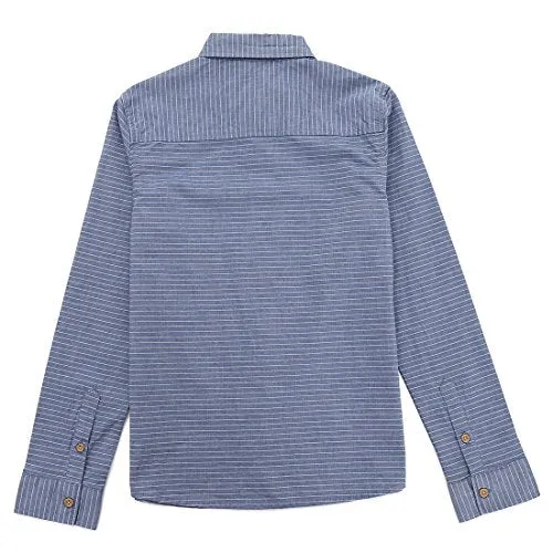 Boy Long Sleeve Blue Striped Chambray Shirt