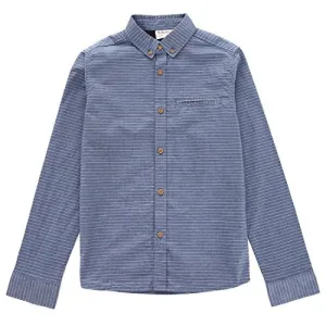 Boy Long Sleeve Blue Striped Chambray Shirt
