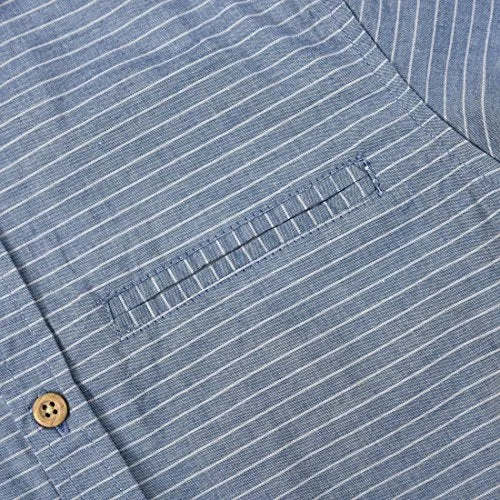 Boy Long Sleeve Blue Striped Chambray Shirt