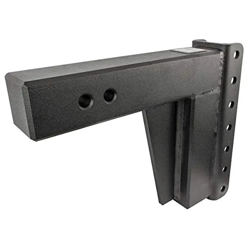 BulletProof Hitches 3.0" Adjustable Extreme Duty (36,000lb Rating) 8" Drop/Rise Trailer Hitch with 2" and 2 5/16" Dual Ball (Black Textured Powder Coat, Solid Steel)