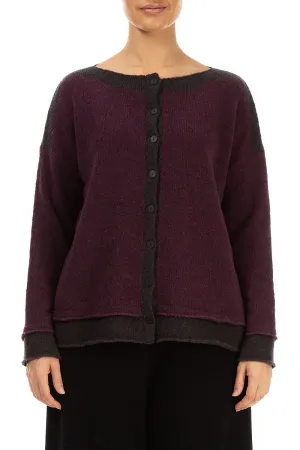 Chocolate Edge Mulberry Wool Cardigan