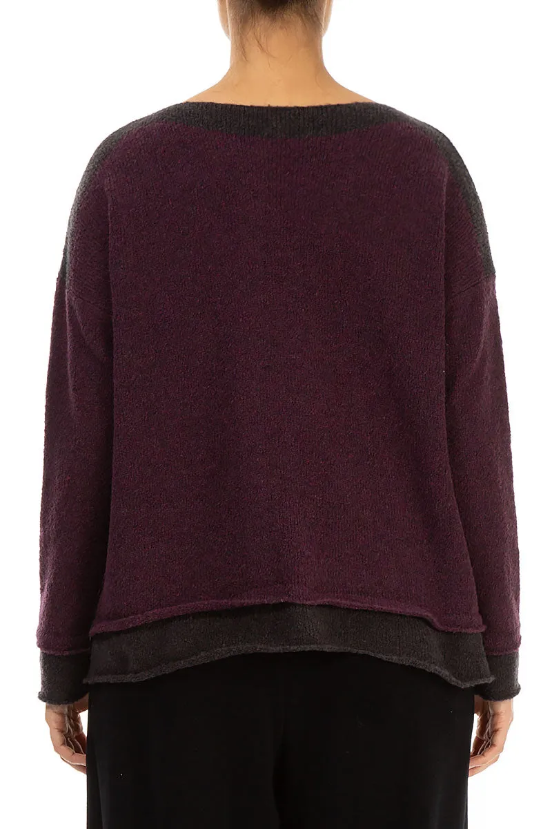 Chocolate Edge Mulberry Wool Cardigan