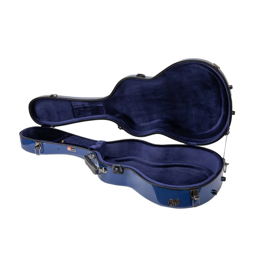 Crossrock CRF2020-0012NVBL Acoustic Guitar Fiberglass Case for 00 Style - Navy Blue