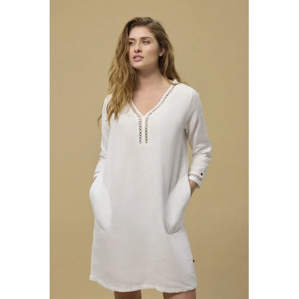Diaz Linen Dress - White
