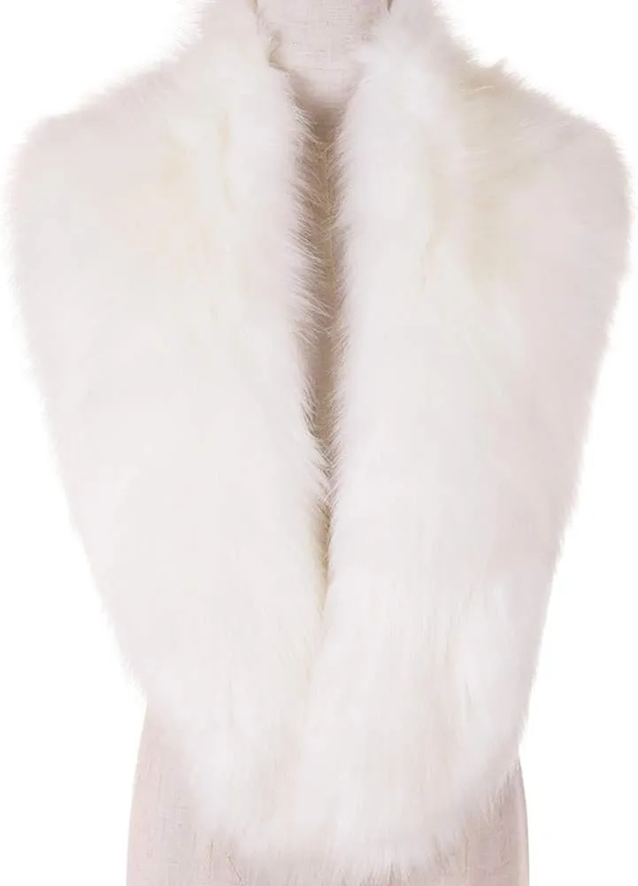 Dikoaina Extra Large Women's Faux Fur Collar for Winter Coat