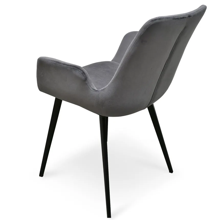 Dining Chair - Dark Grey Velvet (Set of 2)