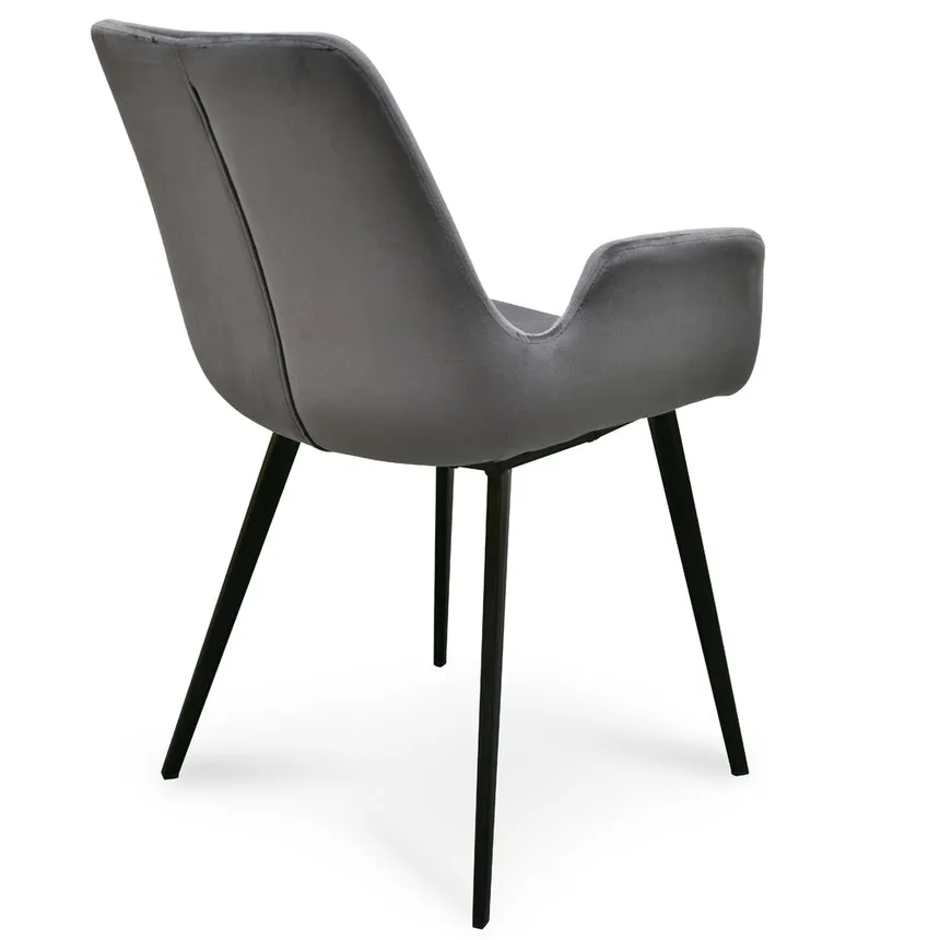 Dining Chair - Dark Grey Velvet (Set of 2)