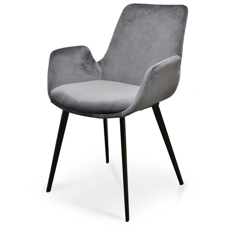 Dining Chair - Dark Grey Velvet (Set of 2)