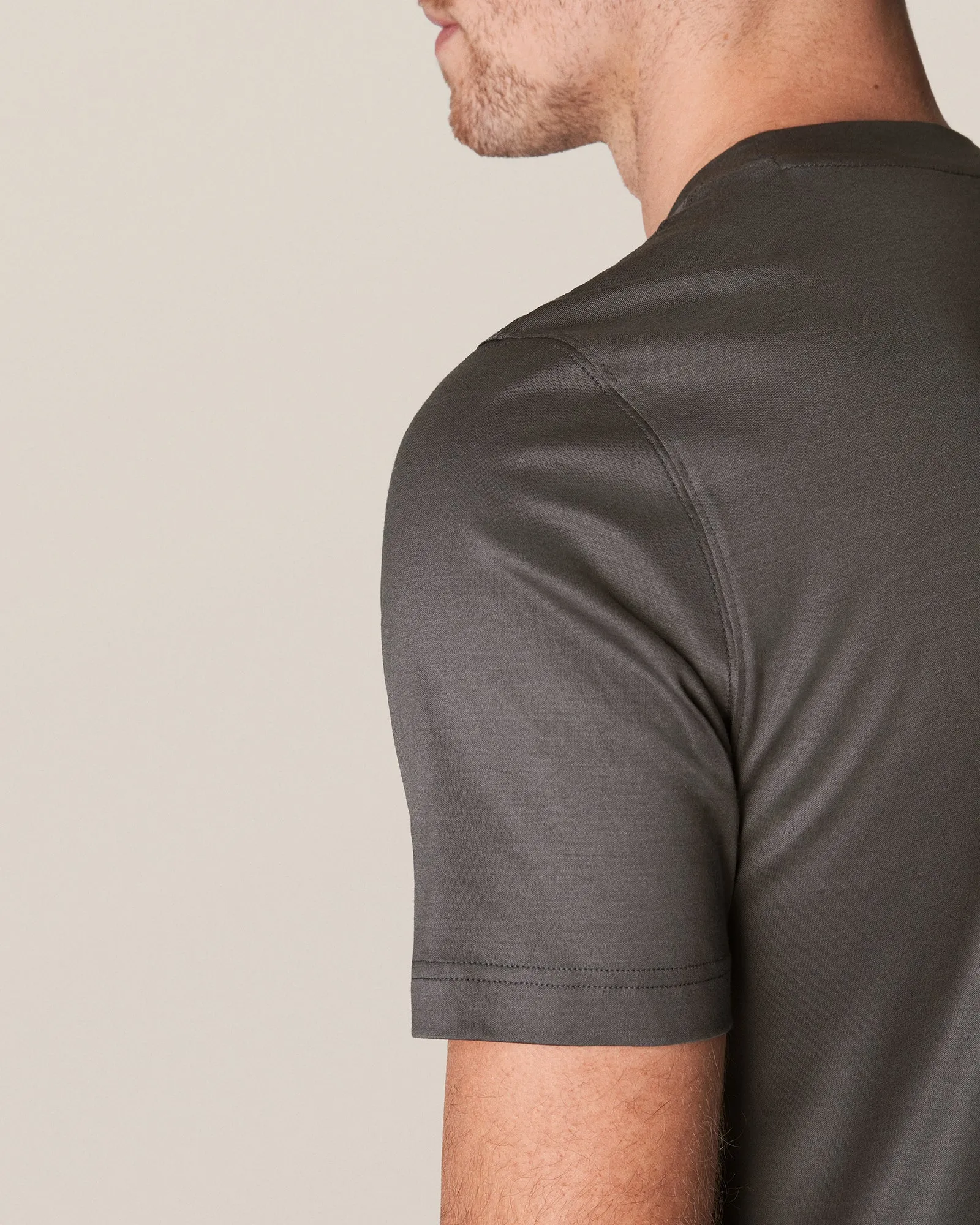 ETON 10000235615 SS FILO DI SCOZIA GREY CREW T-SHIRT