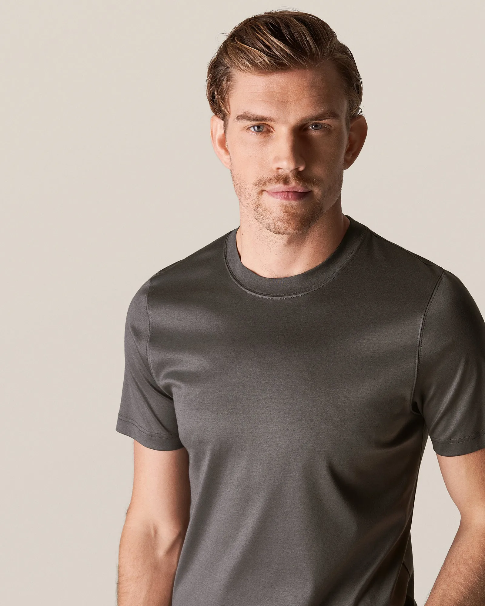 ETON 10000235615 SS FILO DI SCOZIA GREY CREW T-SHIRT