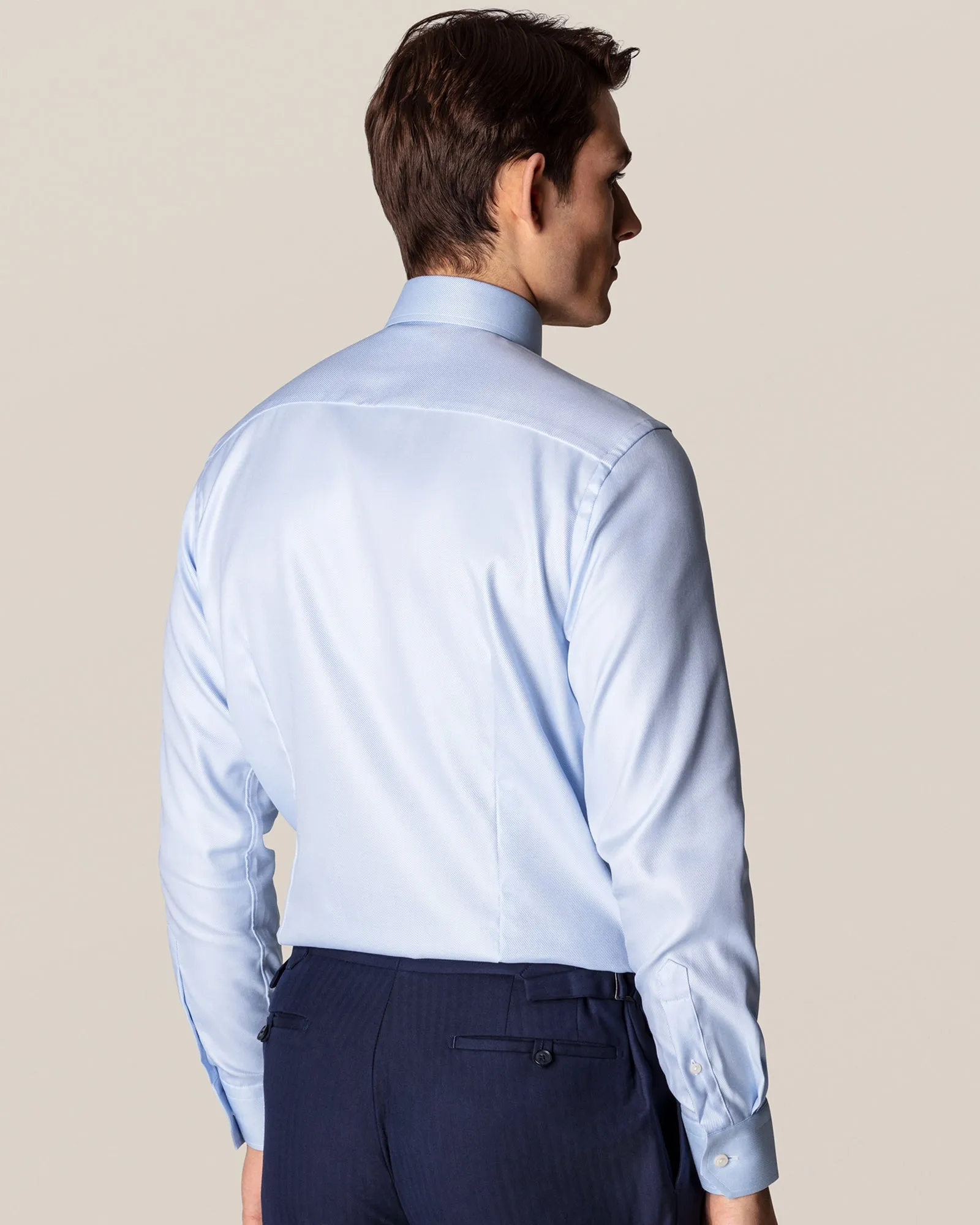 ETON 31007931122 BLUE TEXTURED TWILL CONTEMPORARY SC SHIRT