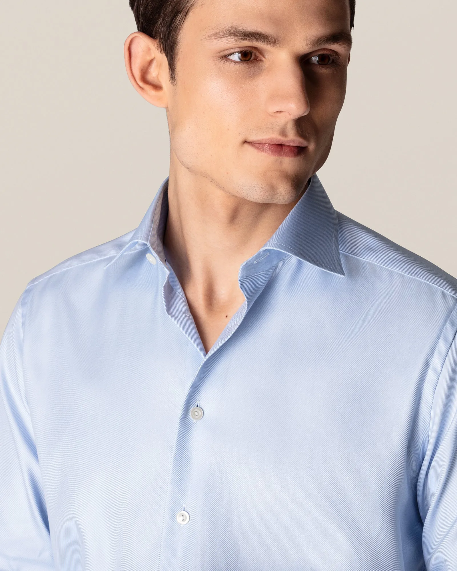 ETON 31007931122 BLUE TEXTURED TWILL CONTEMPORARY SC SHIRT