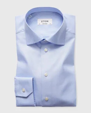 ETON 31007931122 BLUE TEXTURED TWILL CONTEMPORARY SC SHIRT