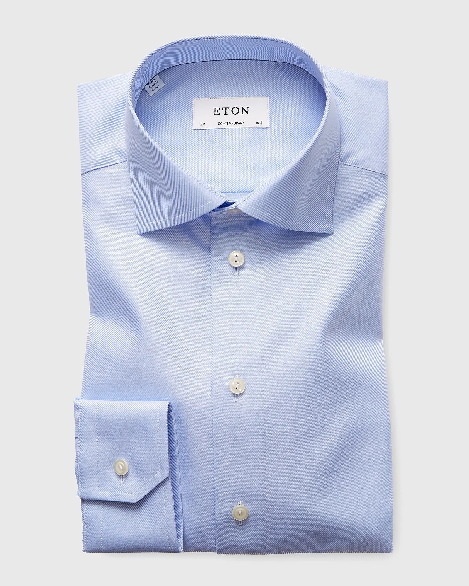 ETON 31007931122 BLUE TEXTURED TWILL CONTEMPORARY SC SHIRT