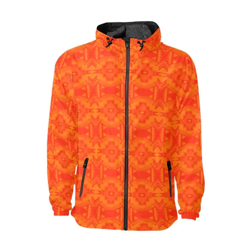 Fancy Orange Feather Directions Unisex Windbreaker