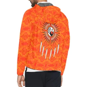 Fancy Orange Feather Directions Unisex Windbreaker
