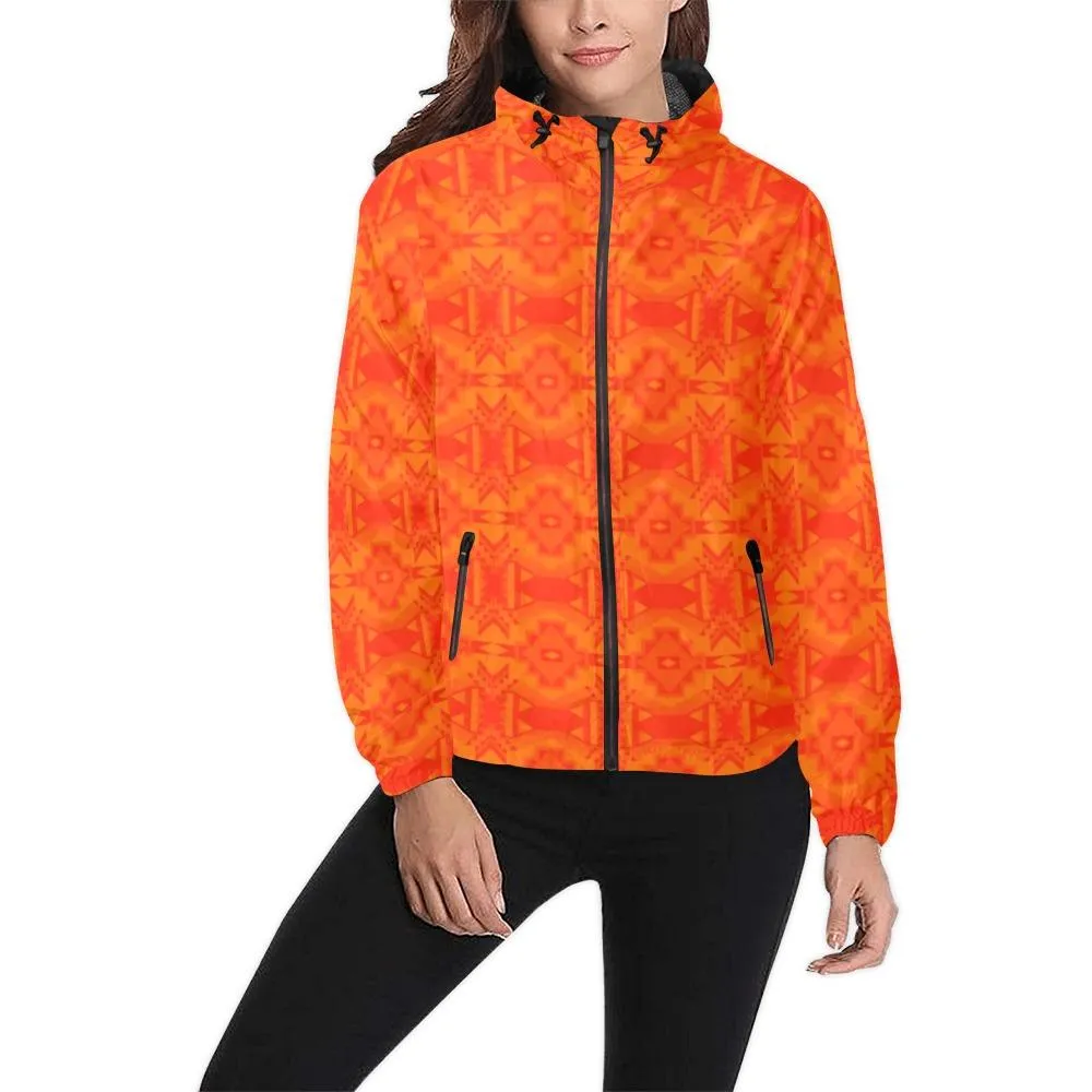 Fancy Orange Feather Directions Unisex Windbreaker