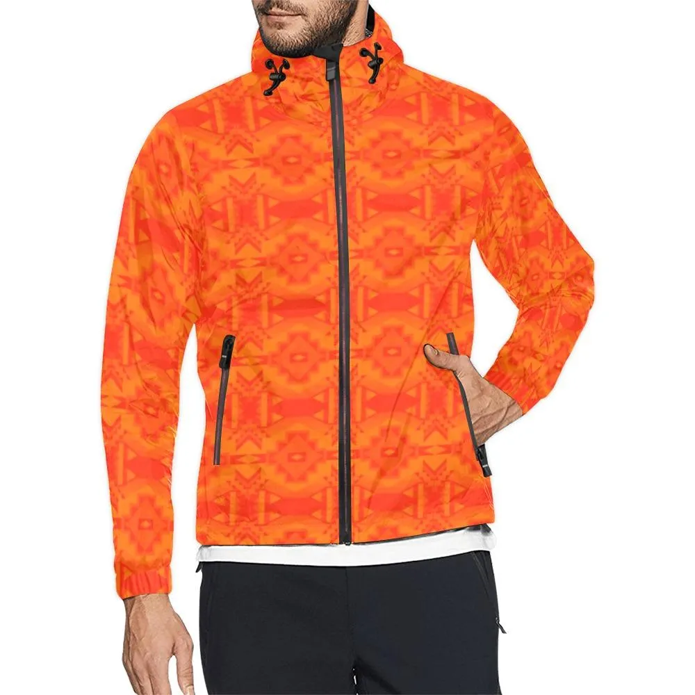 Fancy Orange Feather Directions Unisex Windbreaker