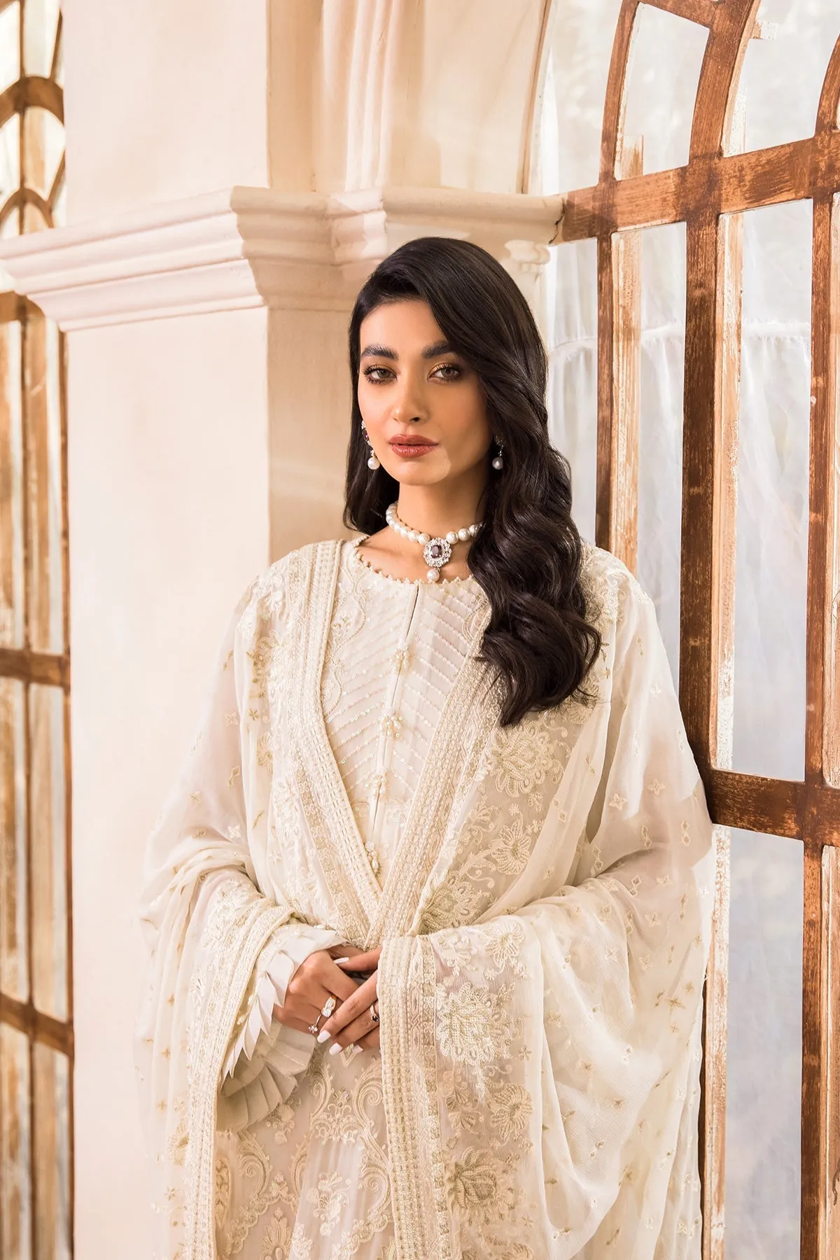 Farasha Embroidered Luxury Chiffon Collection 2022 – CREME