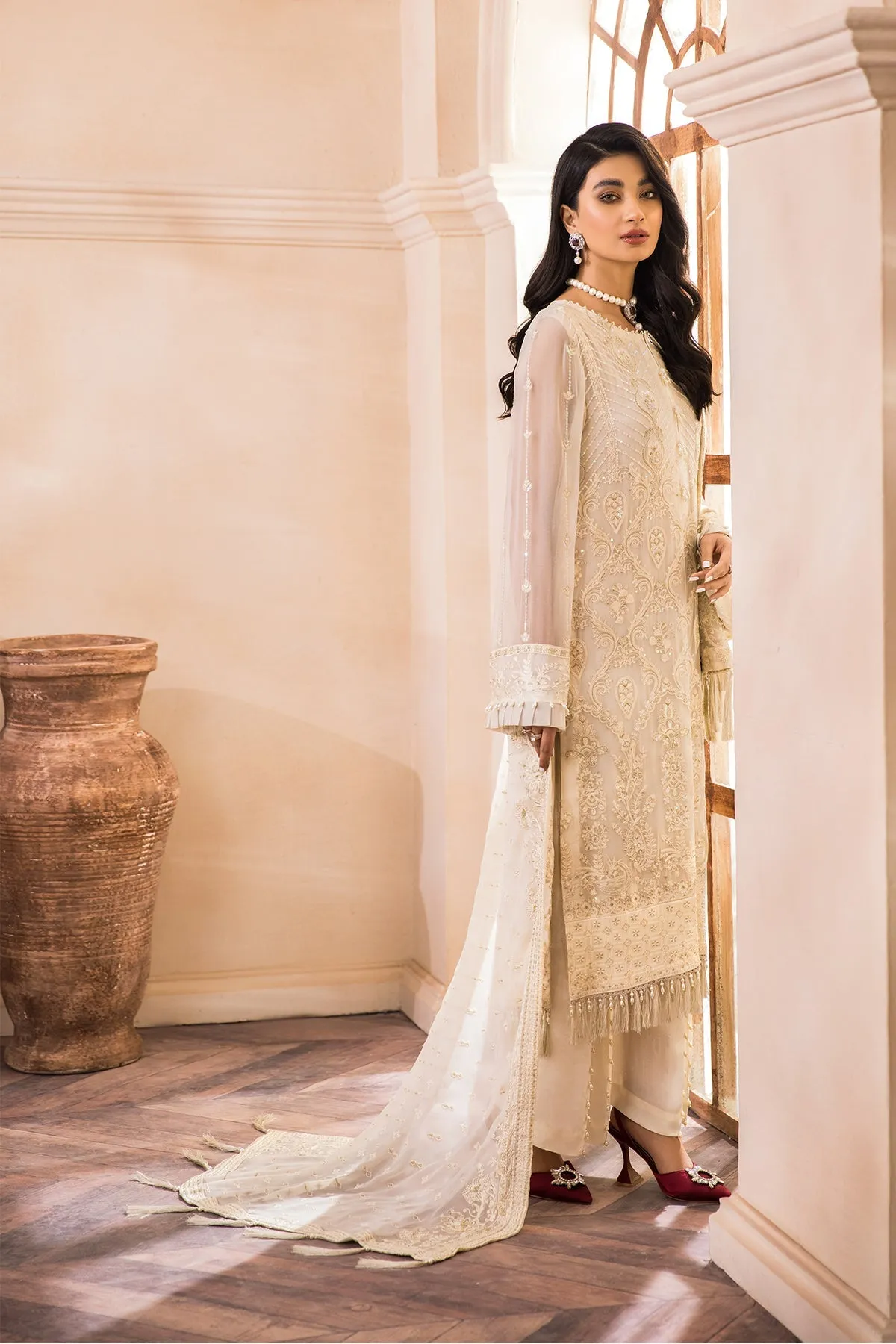 Farasha Embroidered Luxury Chiffon Collection 2022 – CREME