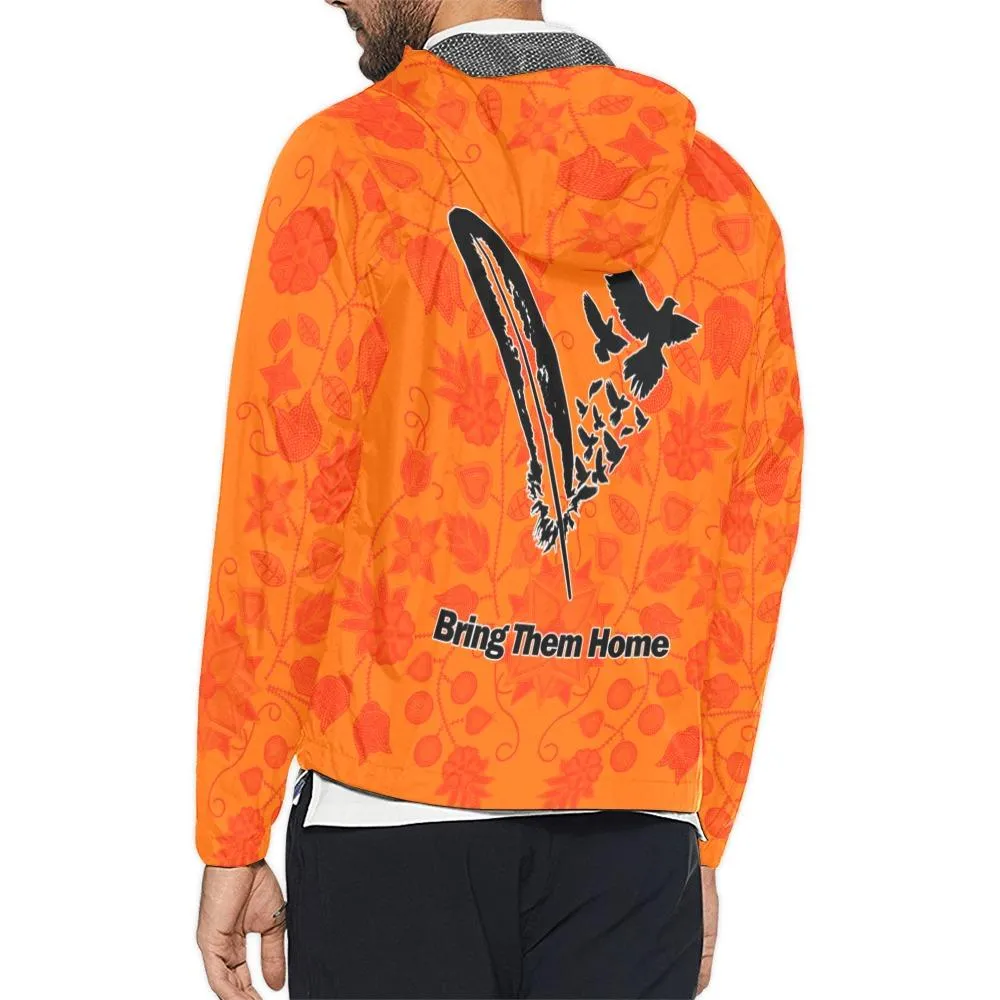 Floral Beadwork Real Orange Bring Them Home Unisex Windbreaker