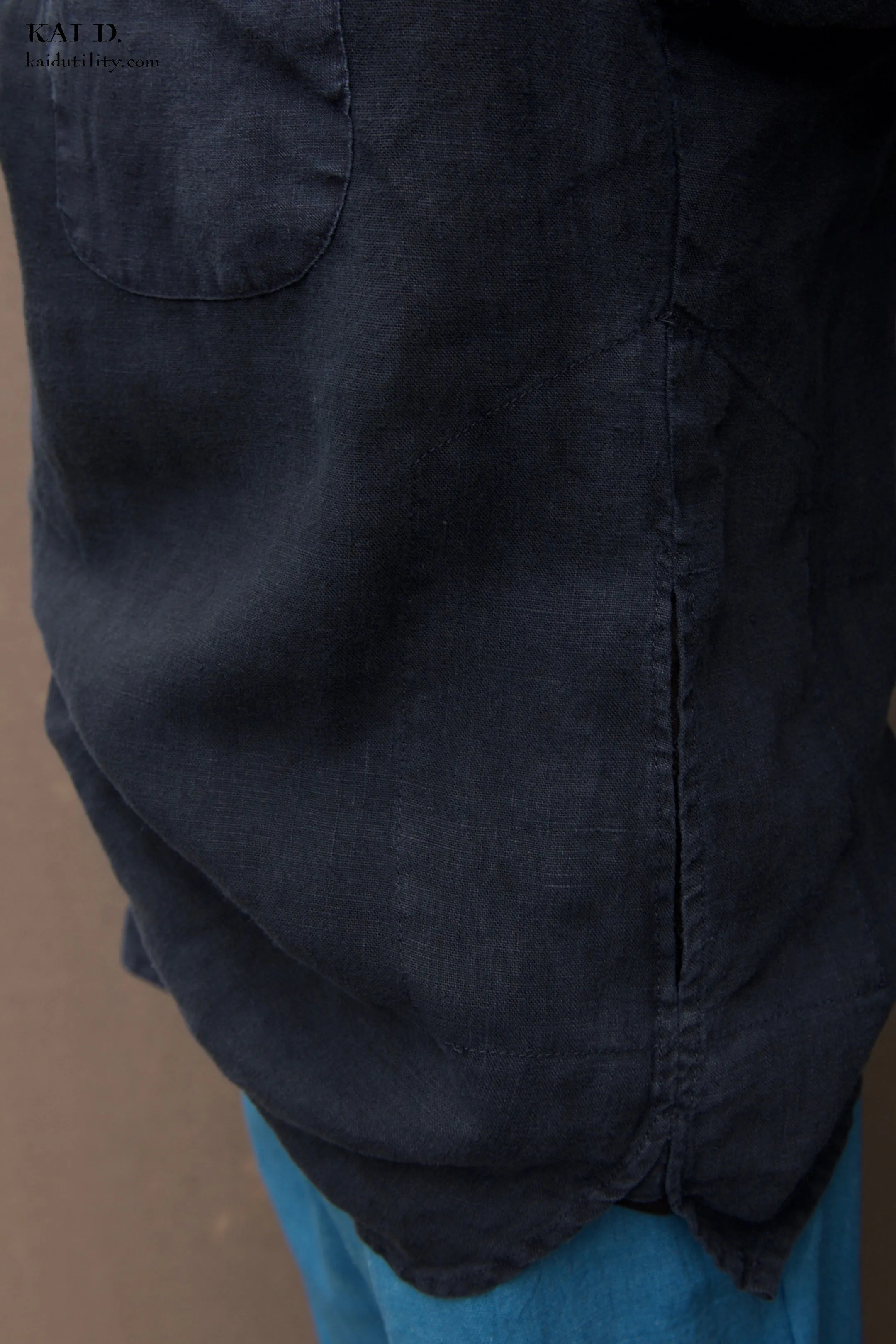 Folklore Shirt - Overdyed linen - Indigo - M