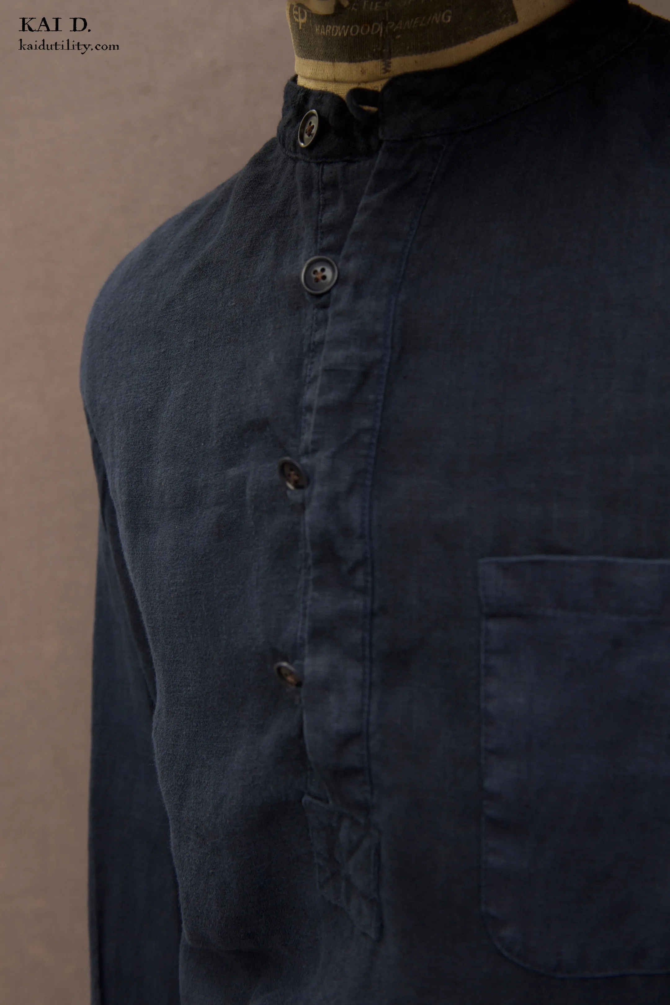 Folklore Shirt - Overdyed linen - Indigo - M
