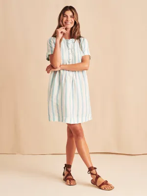 Gemina Dress in Ocean Catalina Stripe
