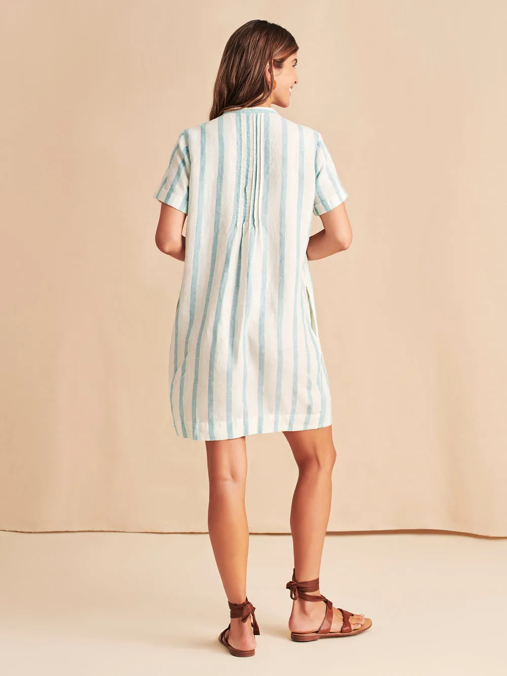 Gemina Dress in Ocean Catalina Stripe