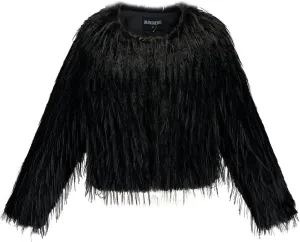 GRAN ORIENTE Women Winter Warm Shaggy Faux Fur Coat,Fluffy Fleece Open Front Long Sleeve Jacket Outerwear with Pockets