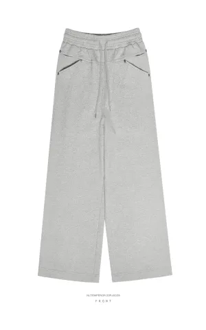 Heavyweight wide-leg sports pants
