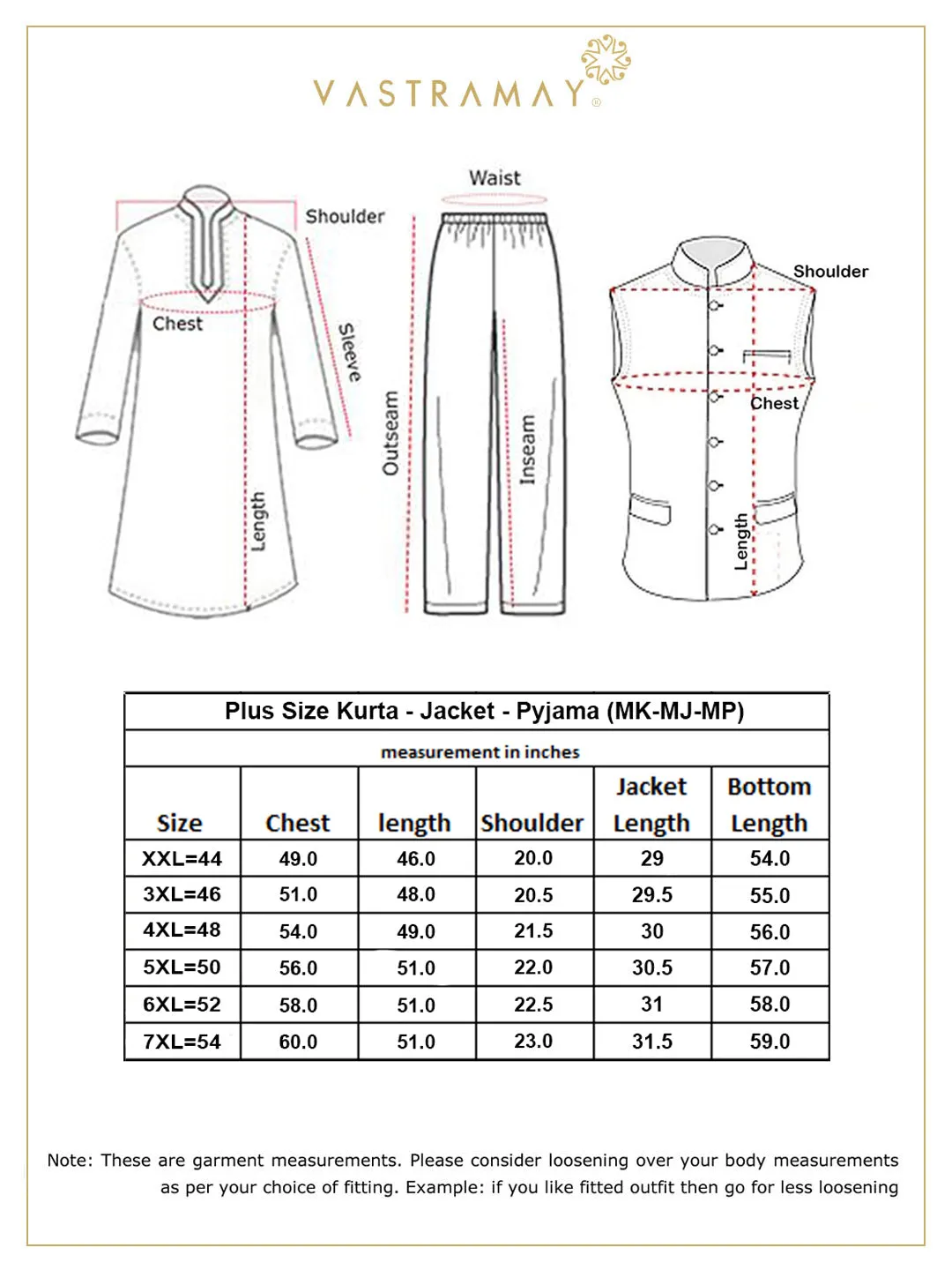 Jashvi Men's Plus Size Aqua and Beige Cotton Blend Jacket Kurta Pyjama Set