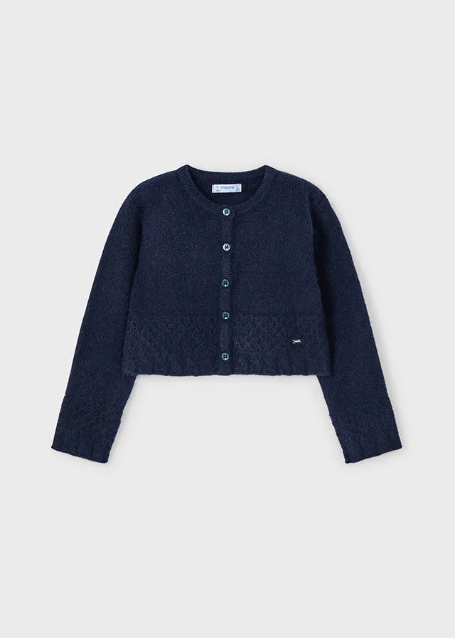 Knit Cardigan, Navy, 4361