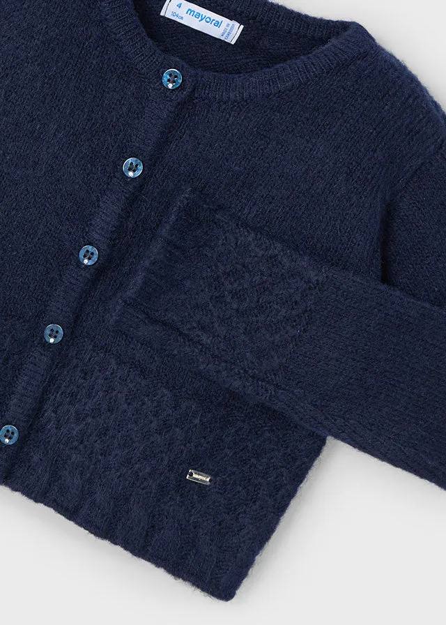 Knit Cardigan, Navy, 4361