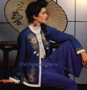 Knitted Ladies Jacket Pattern, Floral Motifs, Instant Download