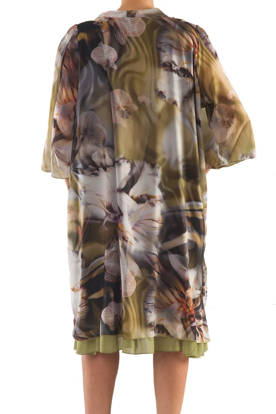 La Mouette Women's Plus Size Digital Print Chiffon Dress