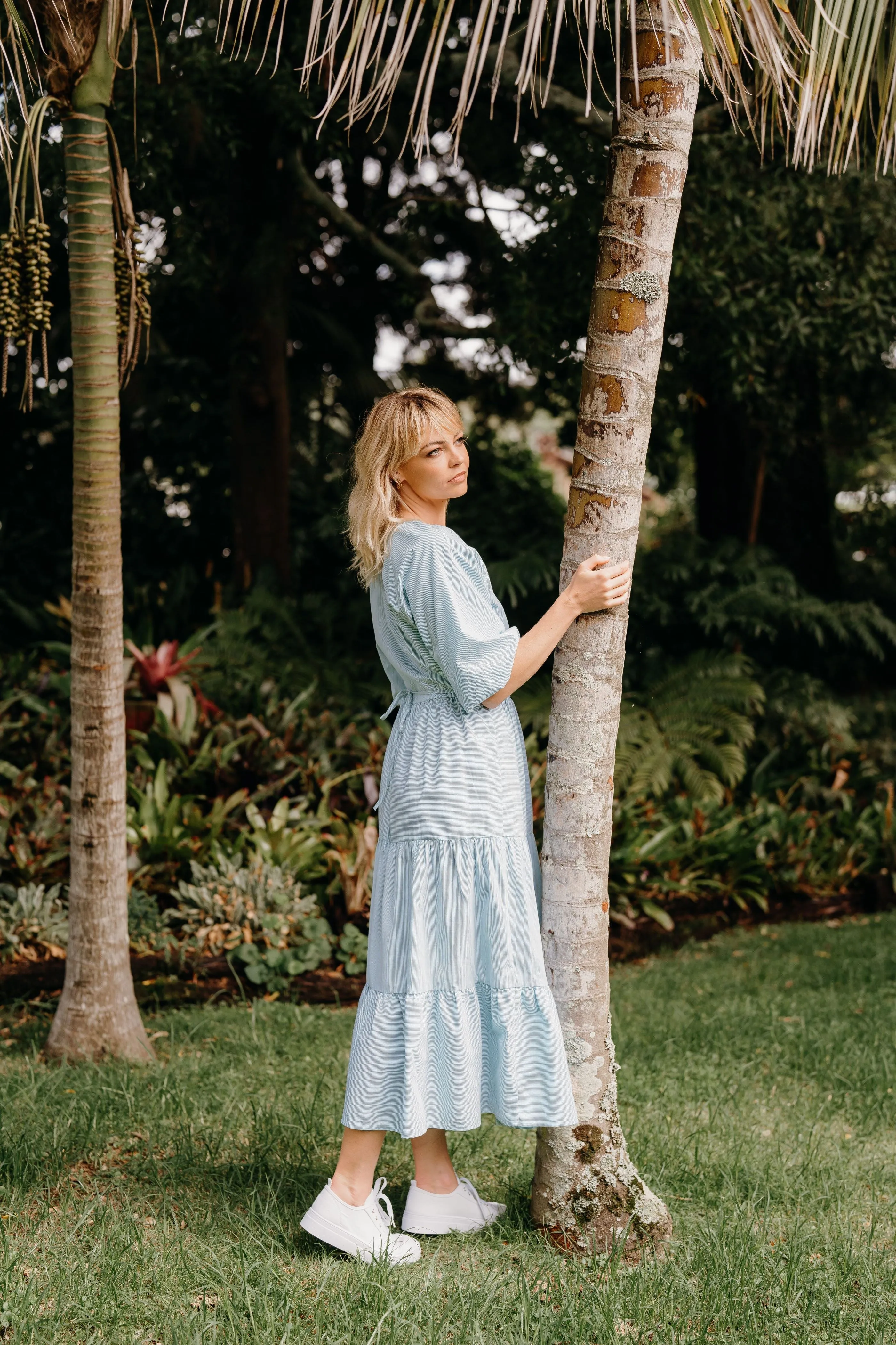 Leah Dress - Spearmint Stripe