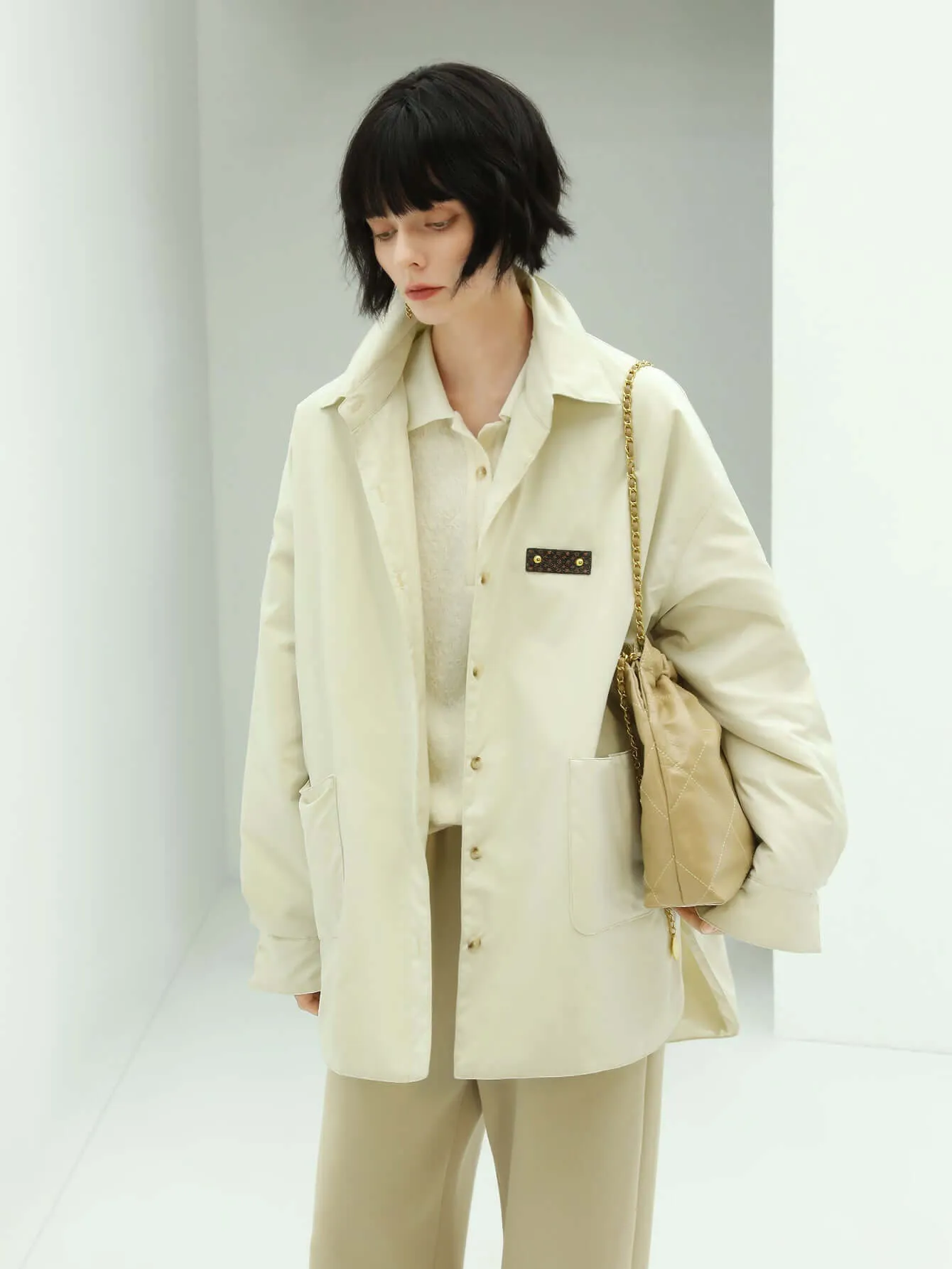 Lightweight Ivory Padded Coat