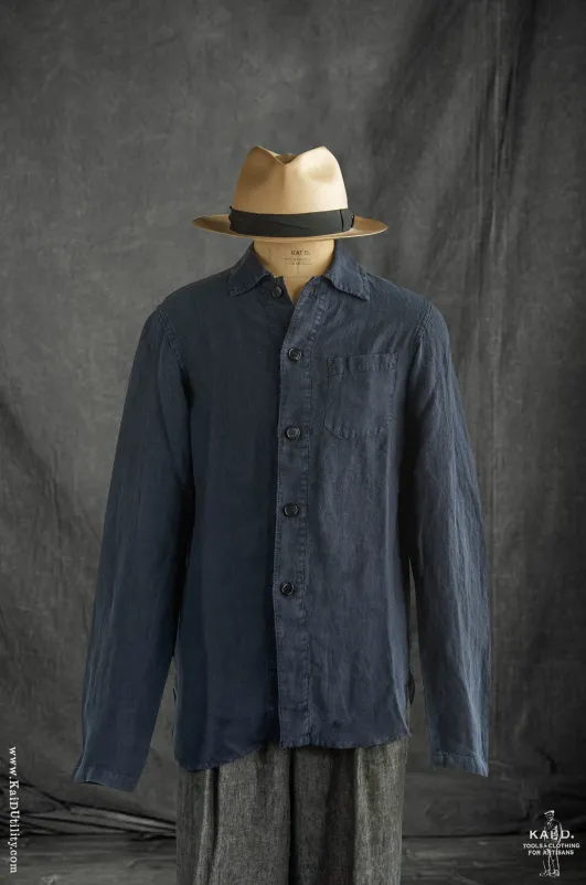 Linen Overshirt - Navy - 46